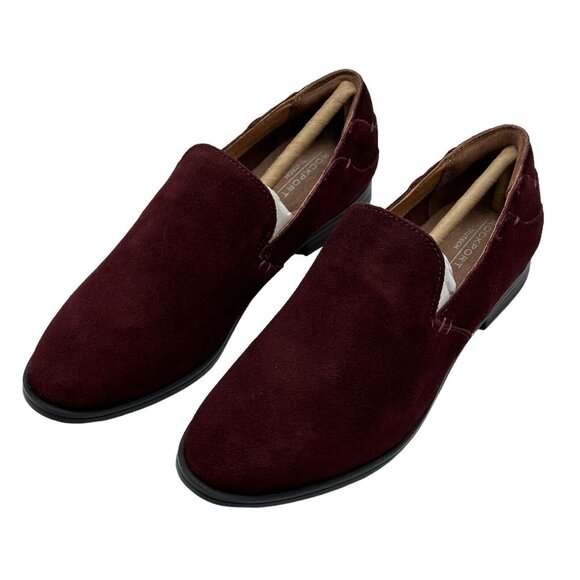 Rockport Womens Size 5 WIDE‎ Perpetua Suede Penny Loafers In Red Shoes Slip-On - Picture 3 of 9